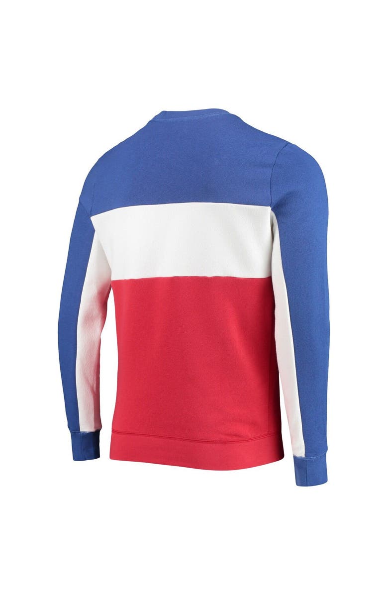 Junk Food Men's Junk Food Royal/Red New England Patriots Color Block Pullover Sweatshirt, Alternate, color,