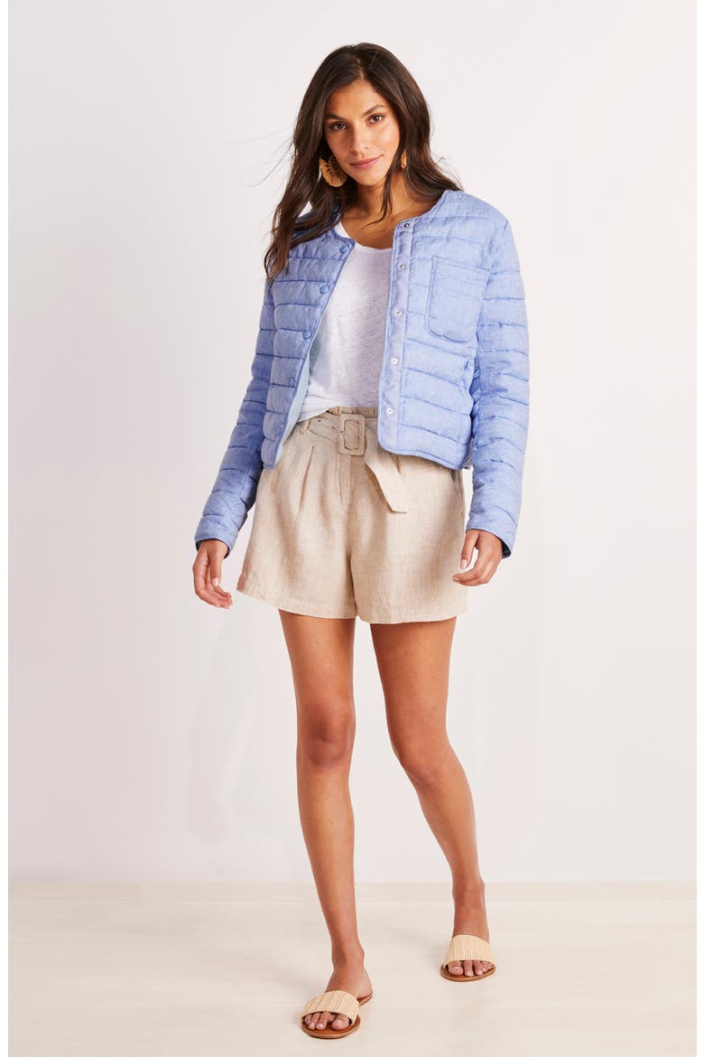 Lightweight Linen Puffer Jacket, Alternate, color, JAKE BLUE