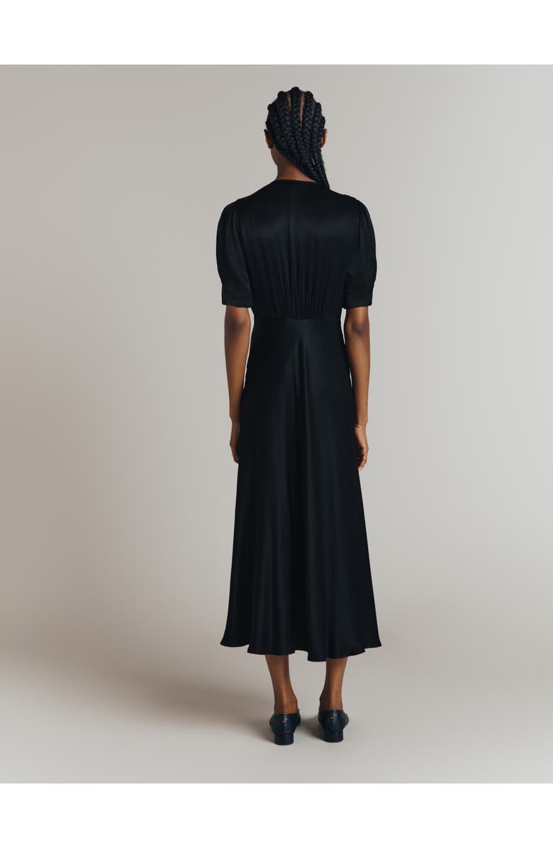 Ghost London Madison Satin Midi Dress, Alternate, color, Black