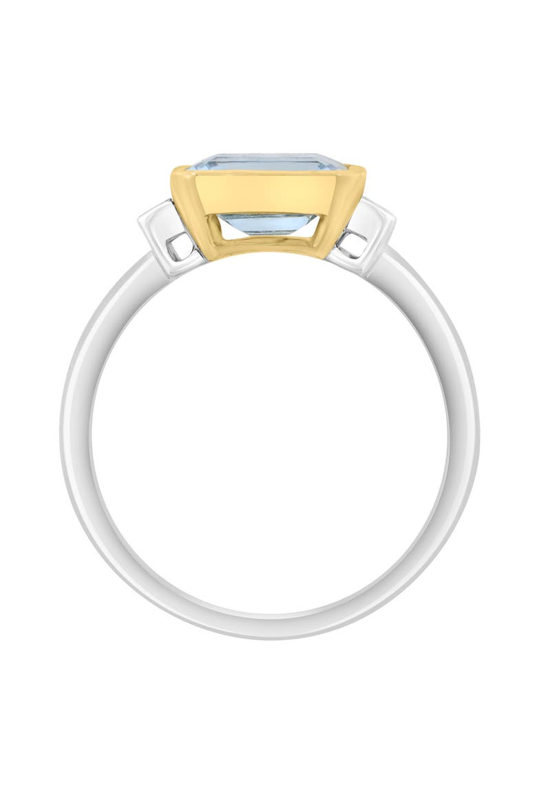Diamond & Aquamarine Two-Tone Ring, Alternate, color, BLUE