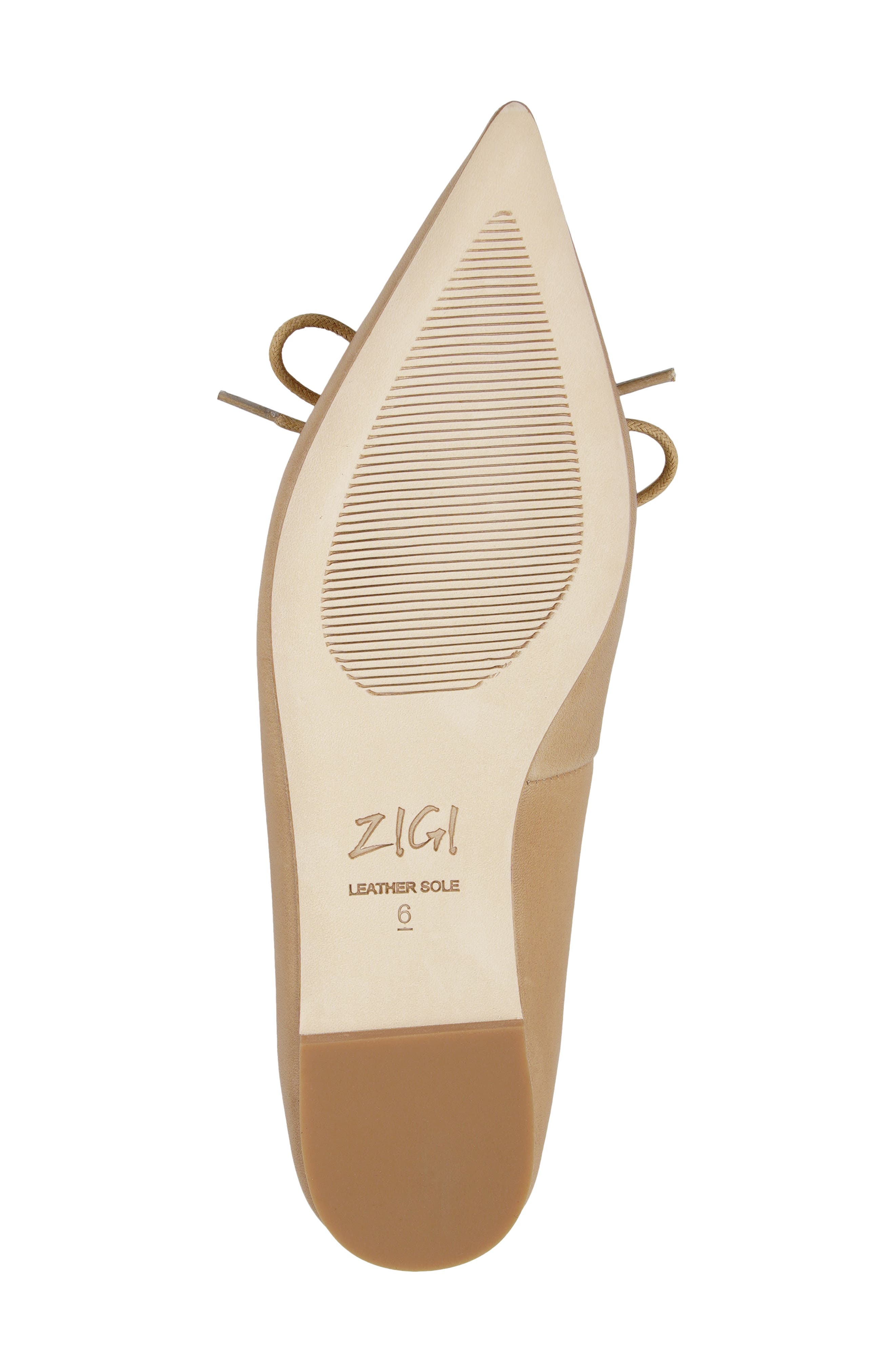 Arreza Lace-Up Pointed Toe Flat, Alternate, color, NATURAL