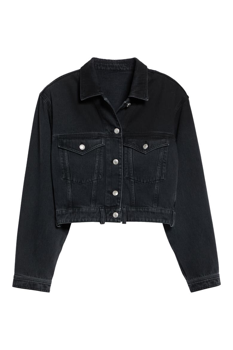 Venim Belted Denim Button-Up Shirt, Main, color, BLACK