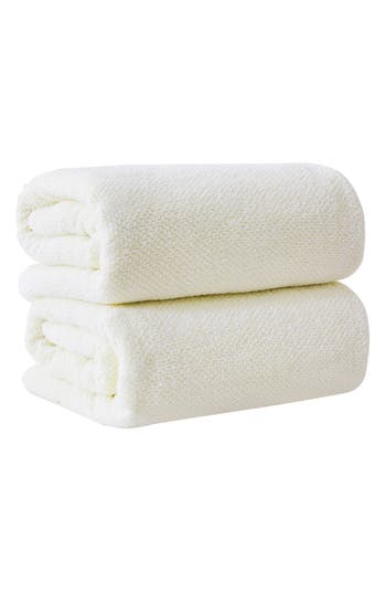 Woven & Weft 2-pack Cotton Bath Towels In Ivory