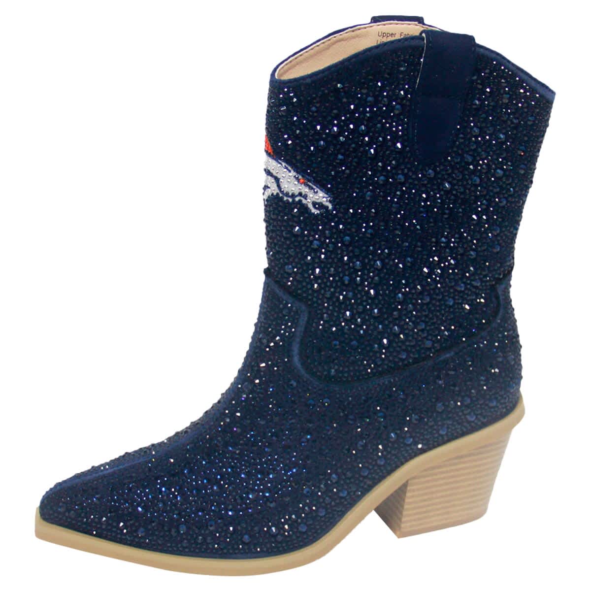 CUCE Women's Cuce  Navy Denver Broncos Crystal Ankle Boots, Alternate, color, 