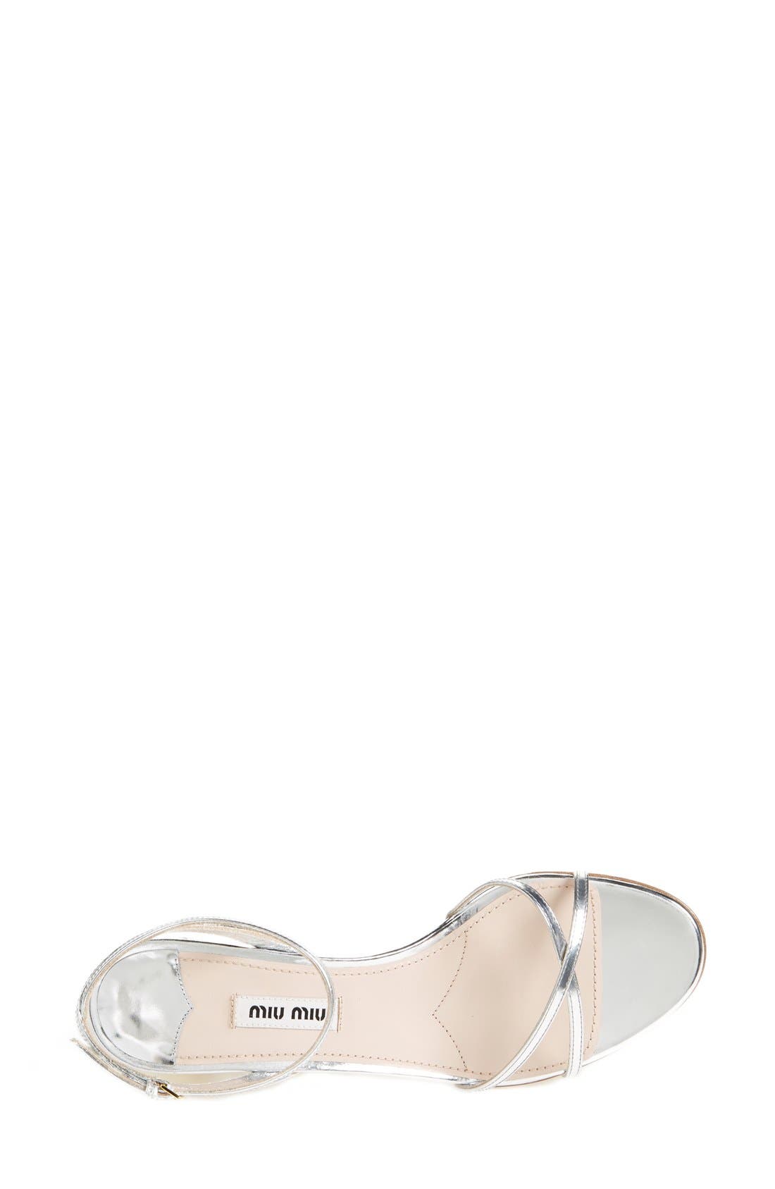 Jeweled Heel Ankle Strap Sandal, Alternate, color, SILVER