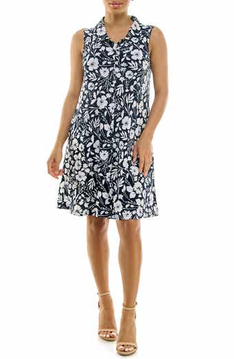 Nina Leonard Sleeveless Trapeze Dress