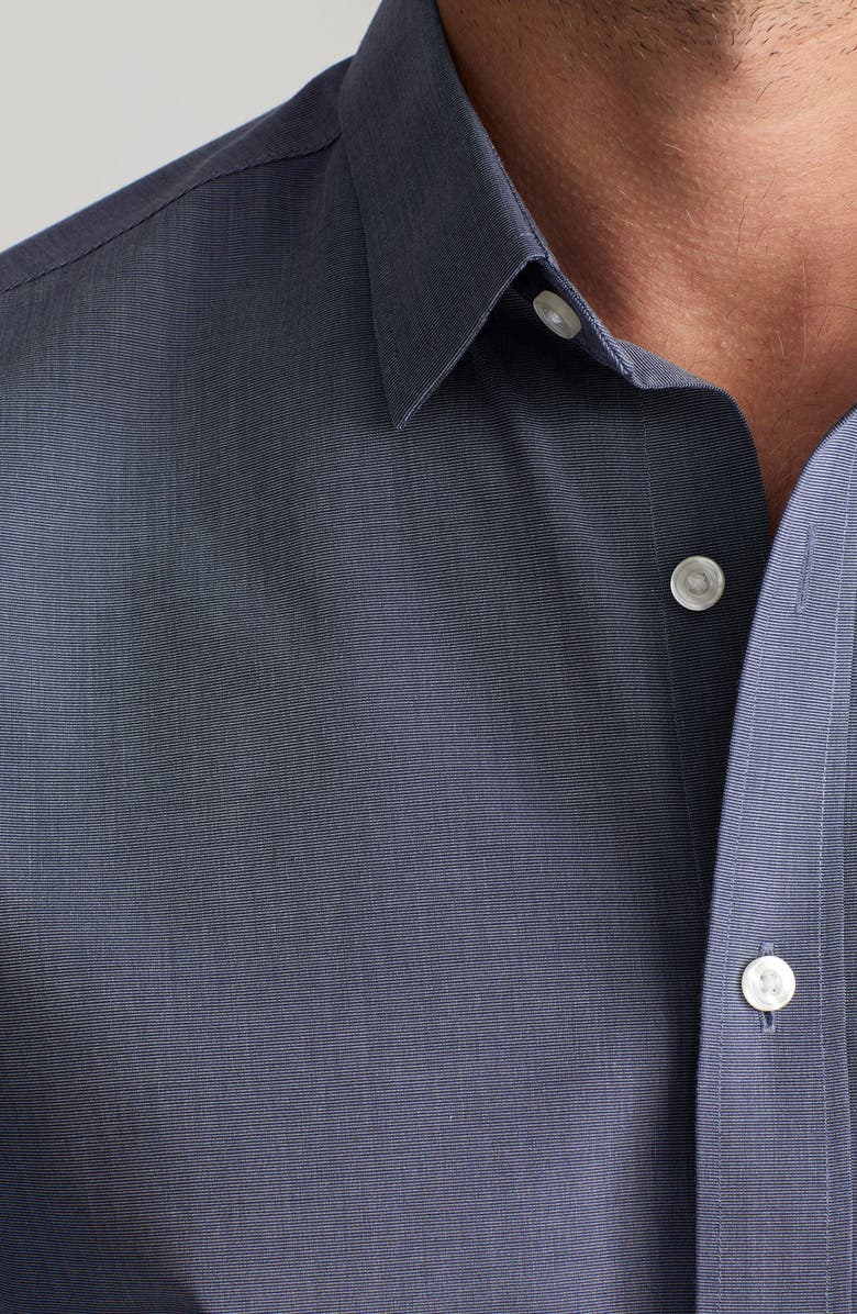 UNTUCKit Orville Blue Mélange Wrinkle Free Cotton Button-Up Shirt, Alternate, color, Blue