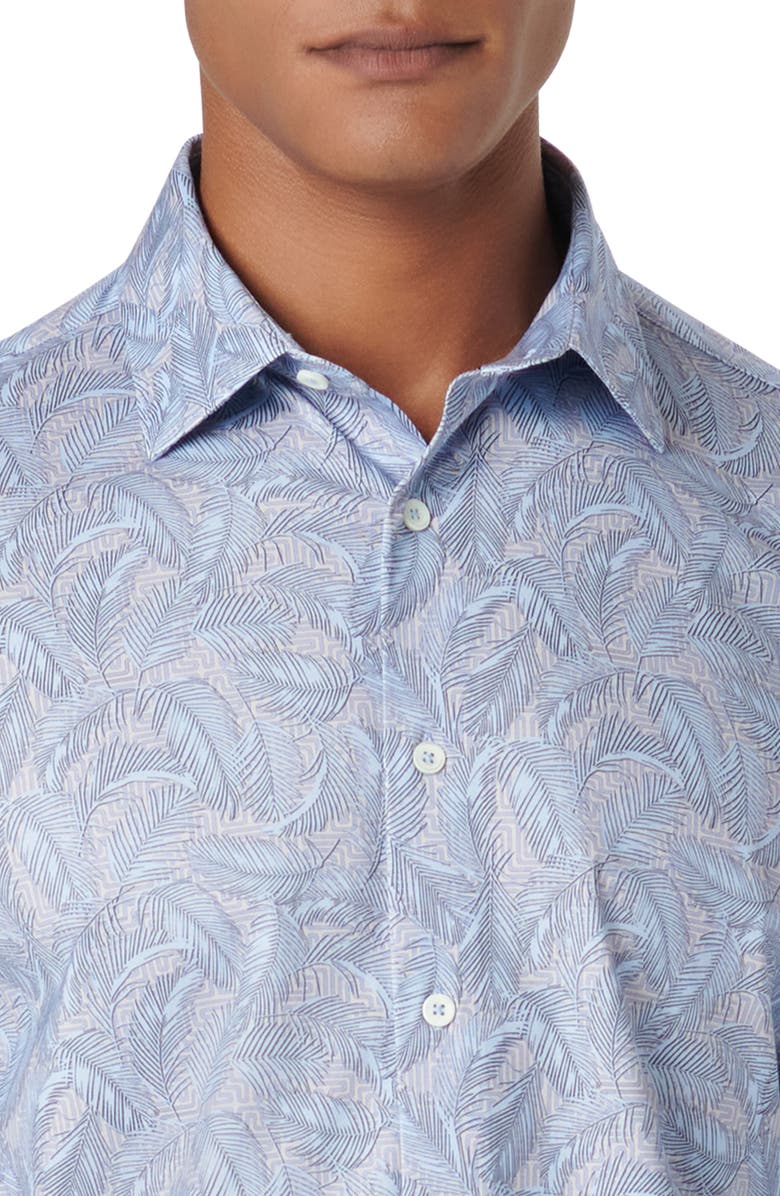 Bugatchi James OoohCotton<sup>®</sup> Feather Print Button-Up Shirt, Alternate, color, 