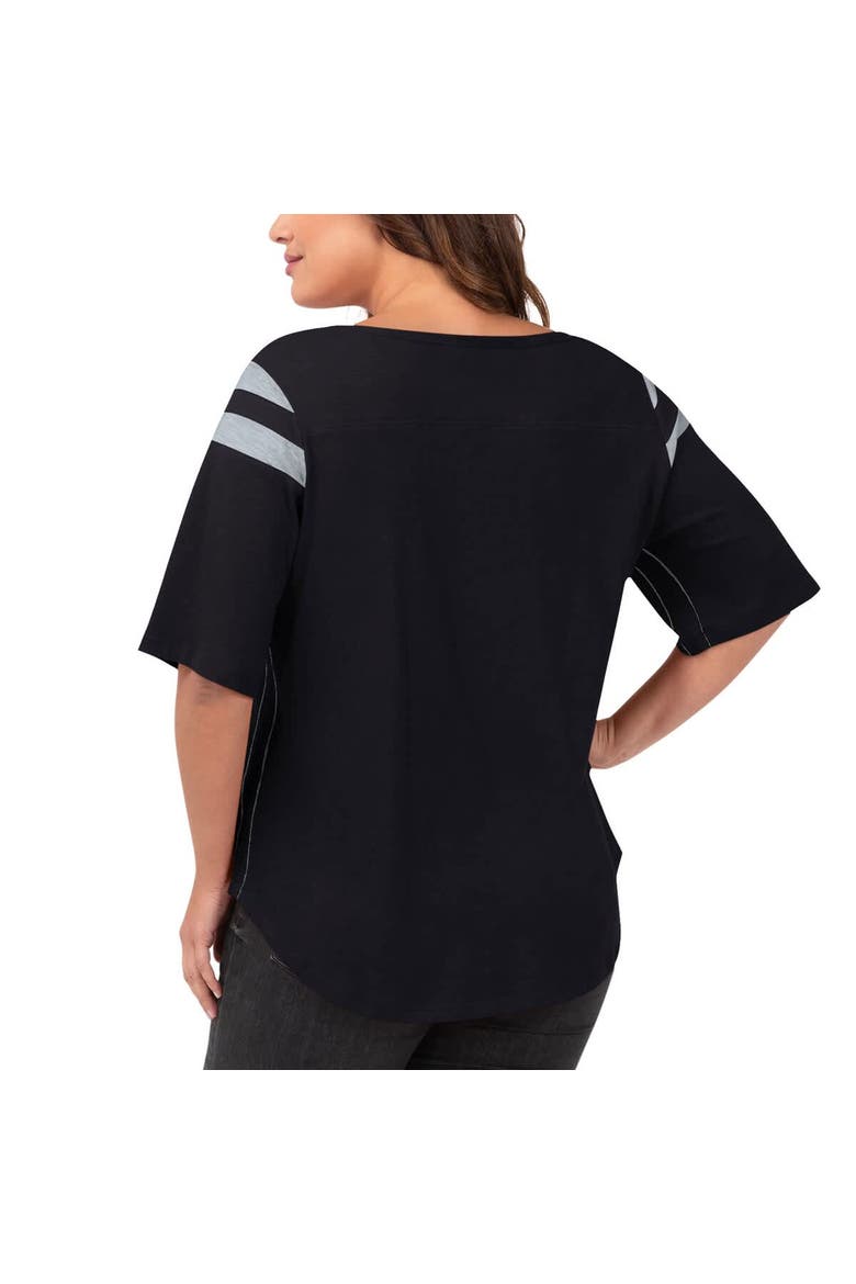 Women's G-III 4Her by Carl Banks Black Las Vegas Raiders Plus Size Linebacker T-Shirt, Alternate, color, Black