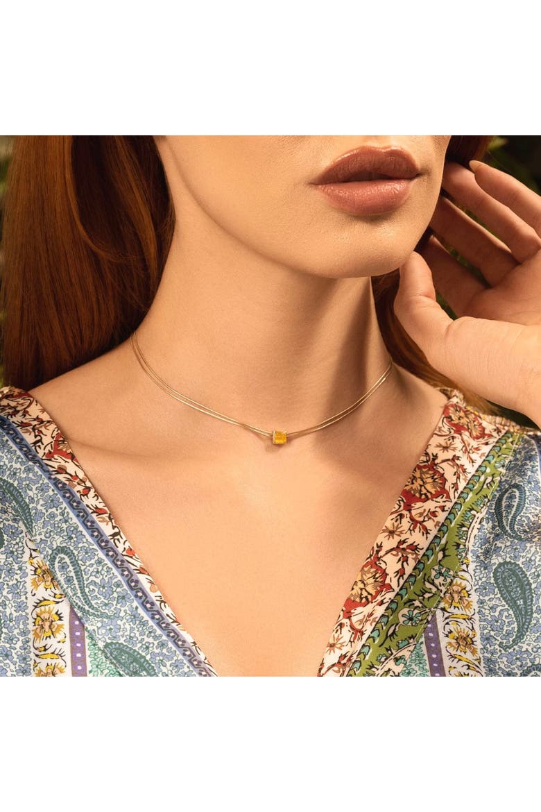 Awaken & Shine - Citrine Evil Eye November Birthstone Necklace, Alternate, color, Gold/Yellow