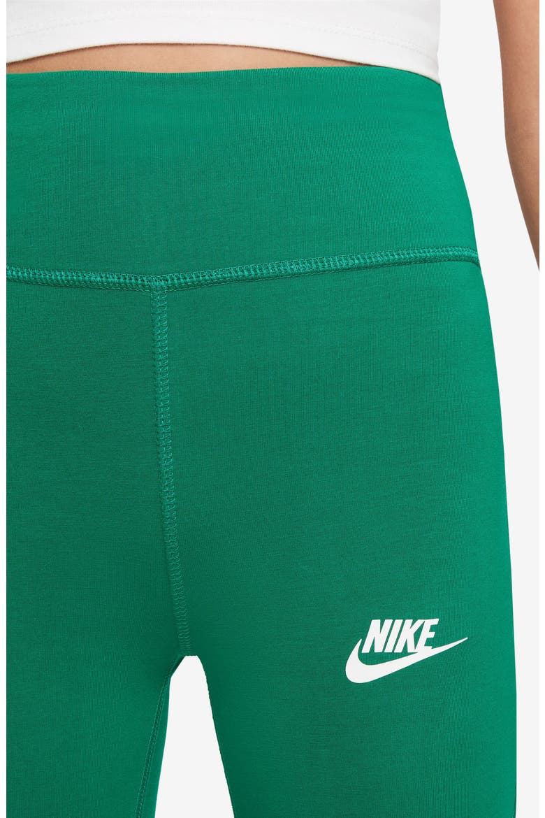 Kids' High Waist Leggings, Alternate, color, MALACHITE/ WHITE