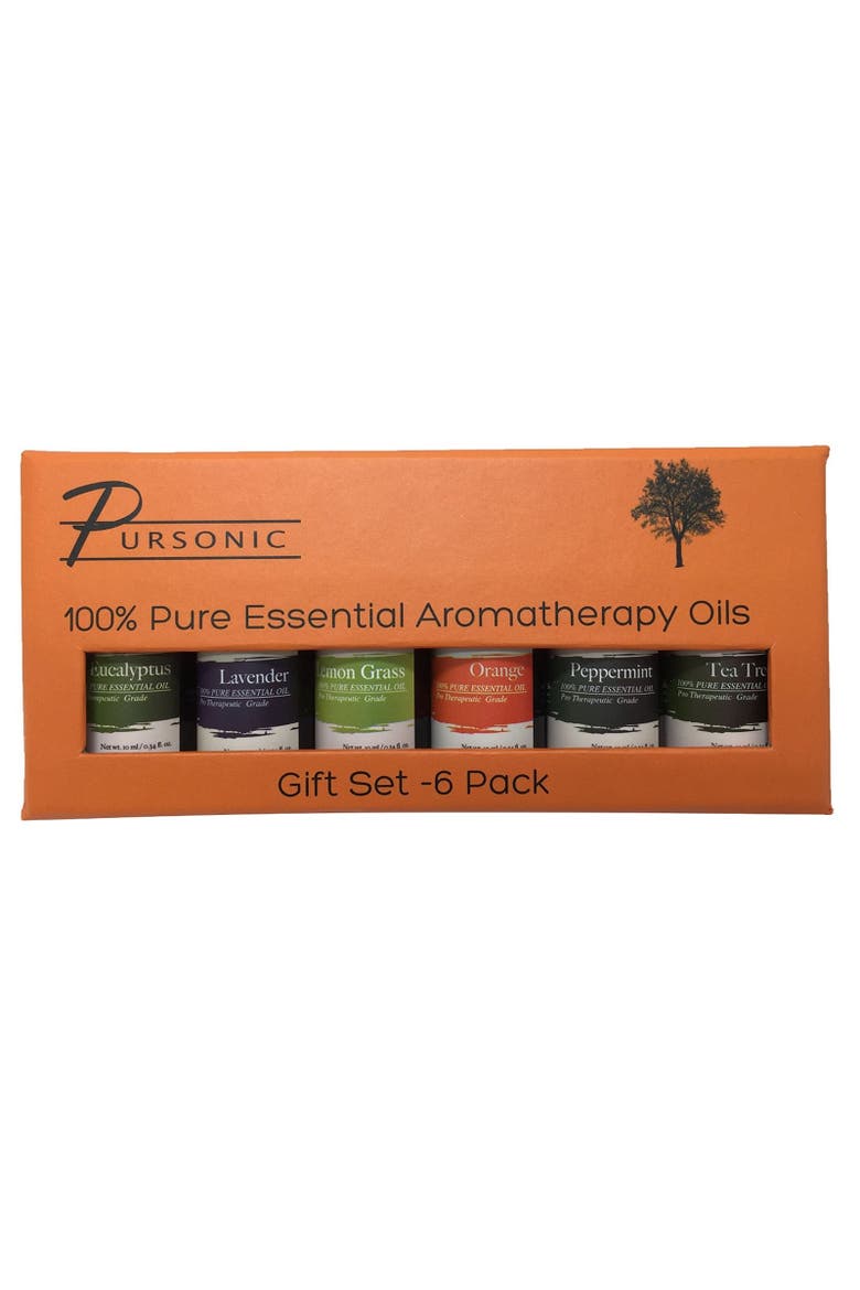 100% Pure Essential Aromatherapy Oils Gift Set-6 Pack, Main, color, None