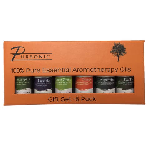 100% Pure Essential Aromatherapy Oils Gift Set-6 Pack