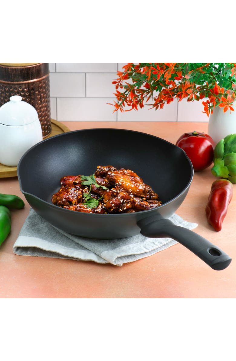 OSTER Kingsway 4.1 Quart Aluminum Nonstick Wok, Alternate, color, Black