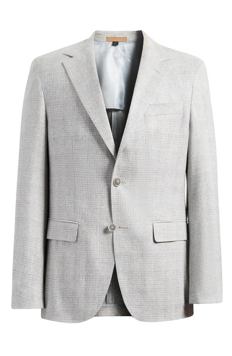 BOSS Jeff Regular Fit Grey Mélange Silk & Wool Sport Coat, Alternate, color, Silver