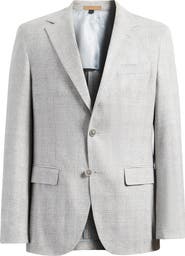 BOSS Jeff Regular Fit Grey Mélange Silk & Wool Sport Coat