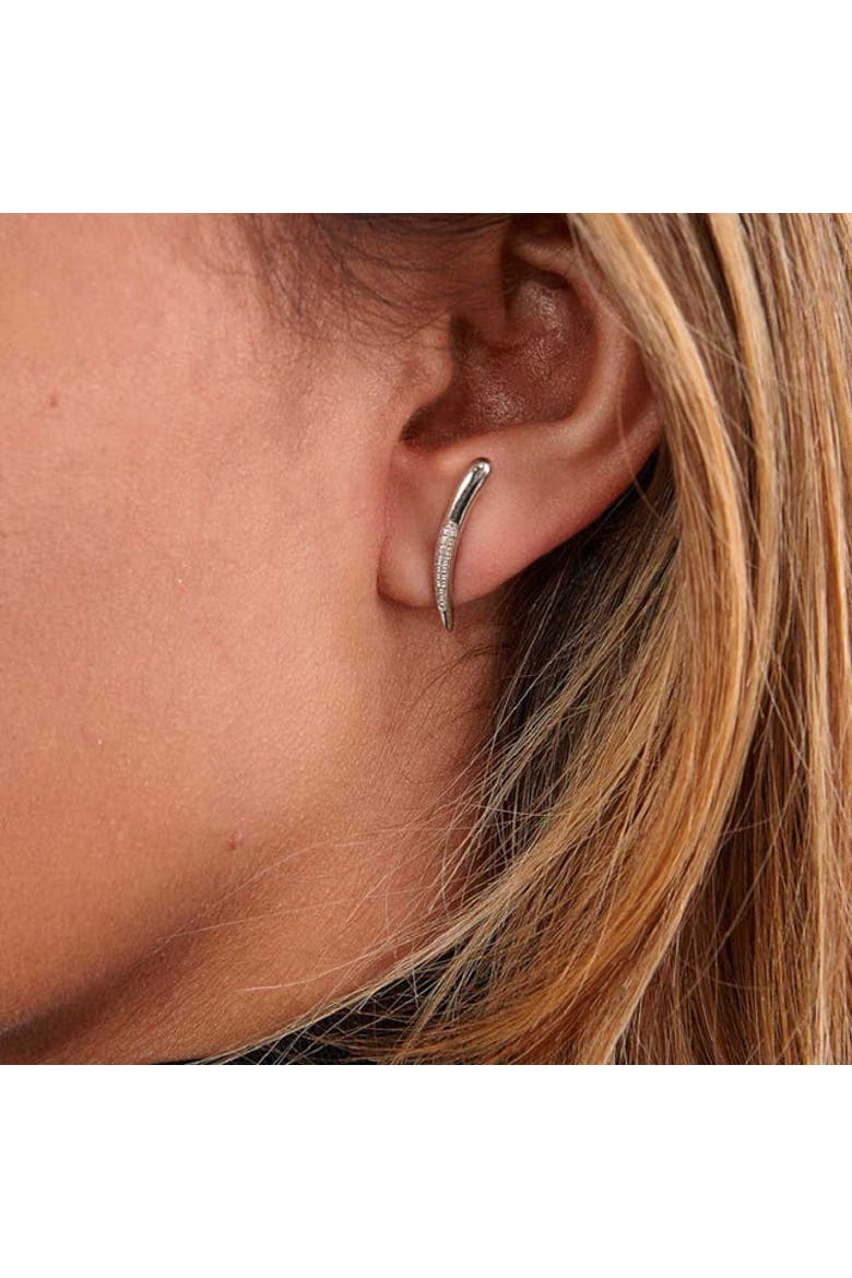 Skinny Drip Long Studs, Alternate, color, Sterling Silver