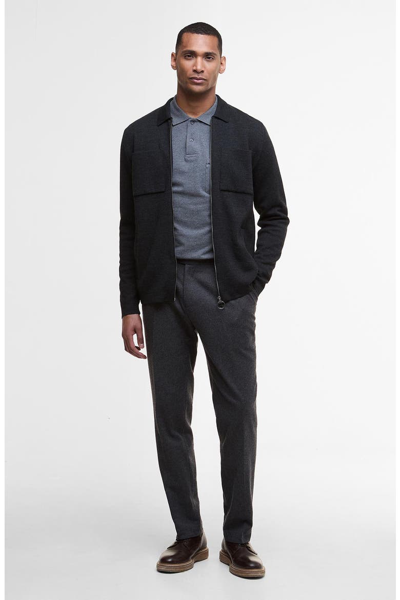 Croscombe Cotton & Merino Wool Blend Zip Cardigan, Alternate, color, CHARCOAL MARL
