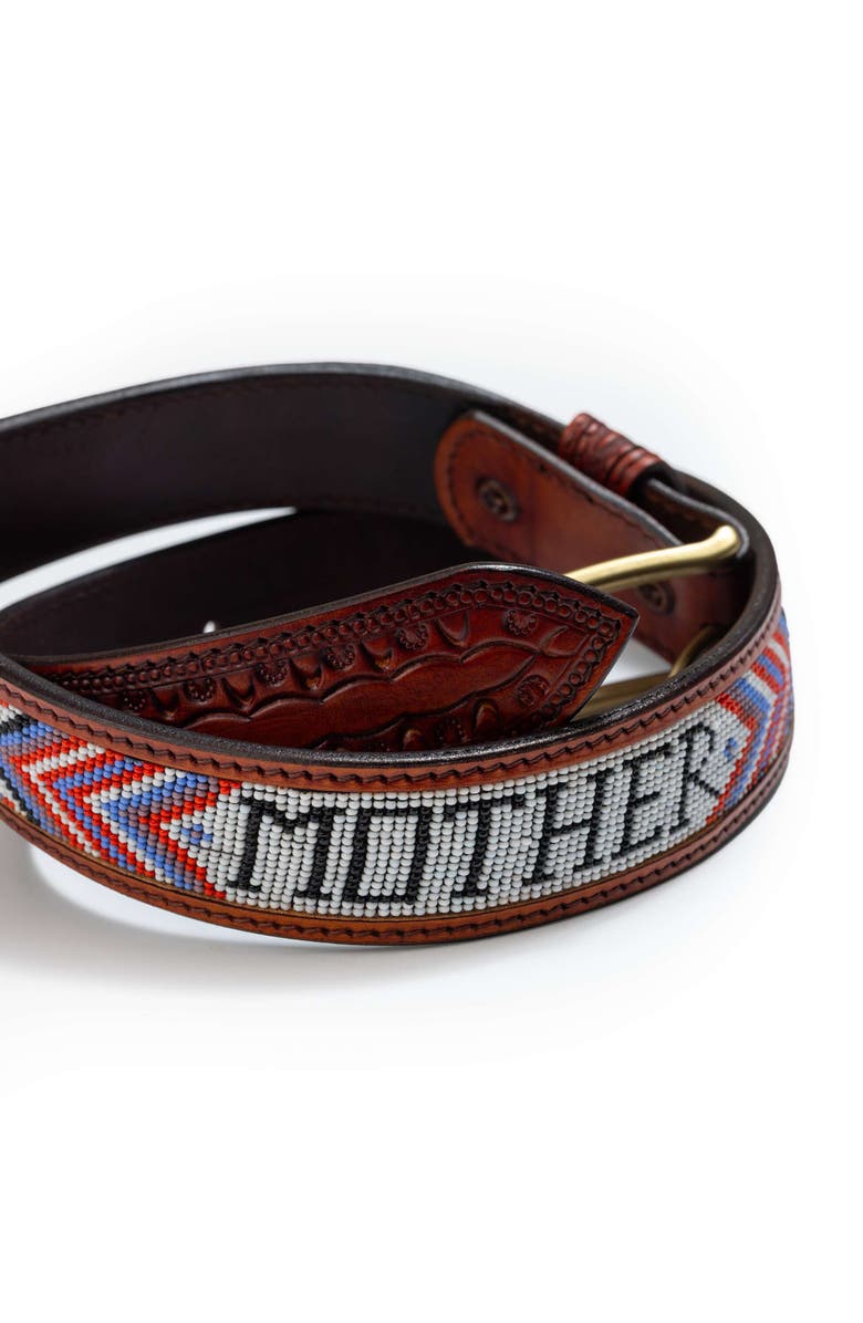 MOTHER The Eye Opener Leather Belt, Alternate, color, Brown