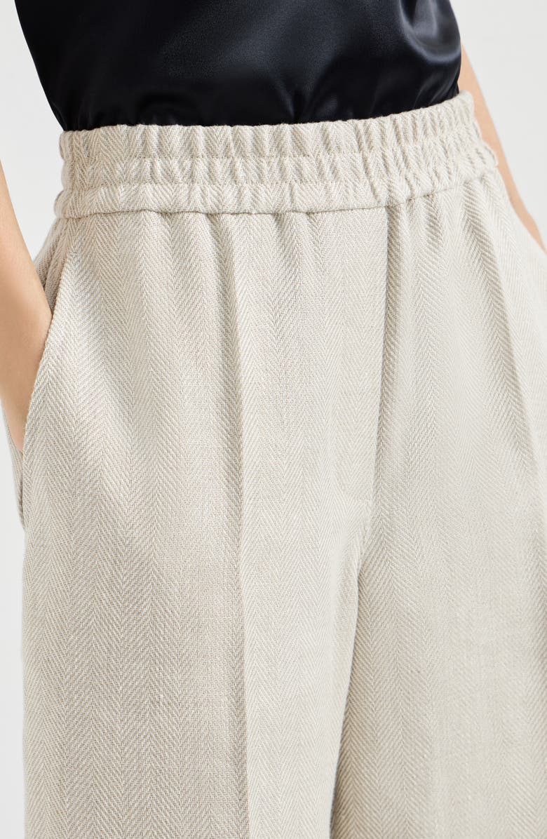 Brunello Cucinelli Loose Track trousers, Alternate, color, Beige
