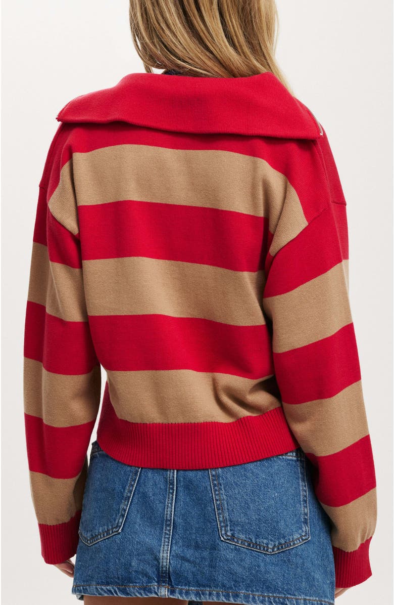 Cotton On Women's Preppy Half Zip Sweater, Alternate, color, 