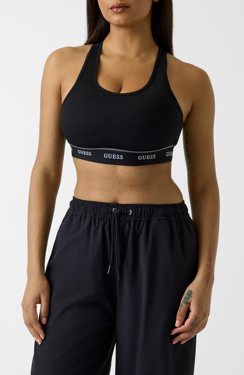 GUESS Alba Sports Bra, Main, color, Black