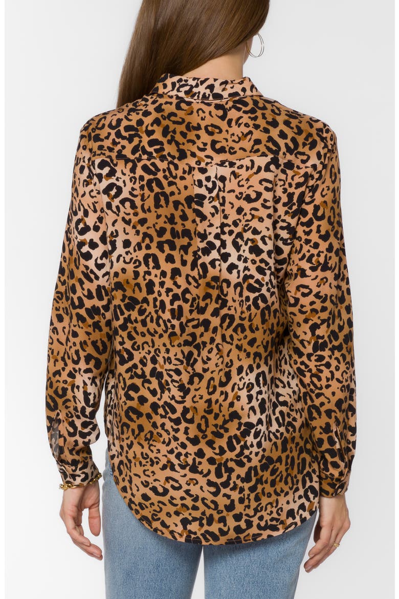 Natalie Long Sleeve Button-Up Shirt, Alternate, color, CHEETAH