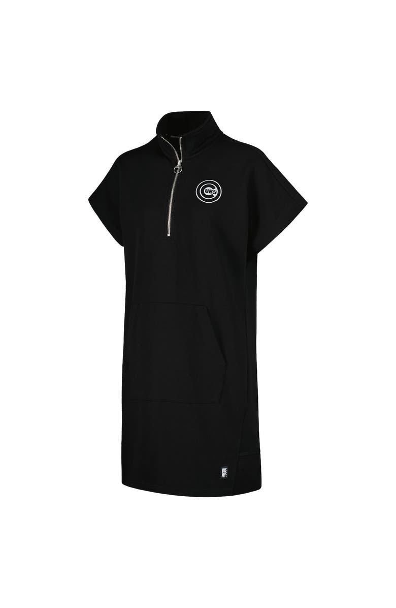 DKNY SPORT Women's DKNY Sport Black Chicago Cubs Emily Quarter-Zip Sneaker Dress, Alternate, color, 