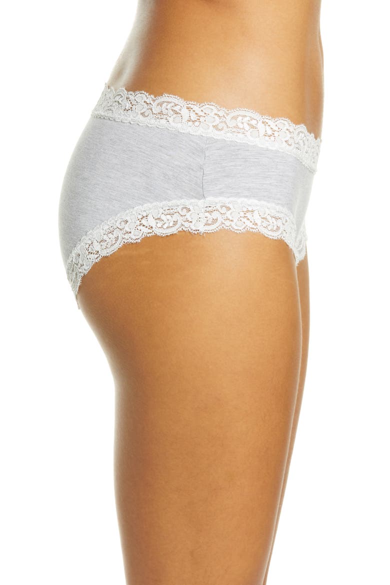 Iconic Boyshorts, Alternate, color, HEATHER GREY/CHANTILLY
