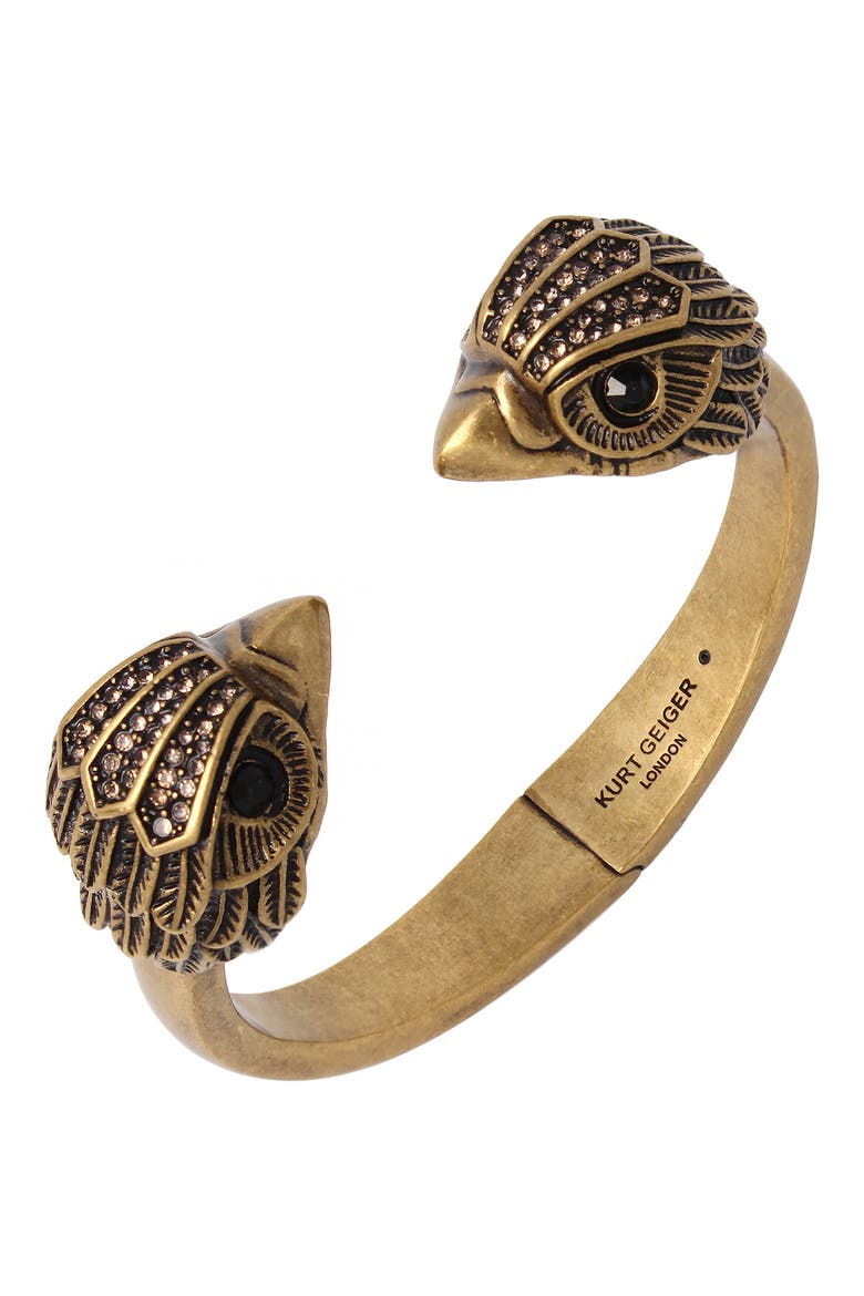 Large Eagle Hinge Bangle, Alternate, color, CRYSTAL DORADO