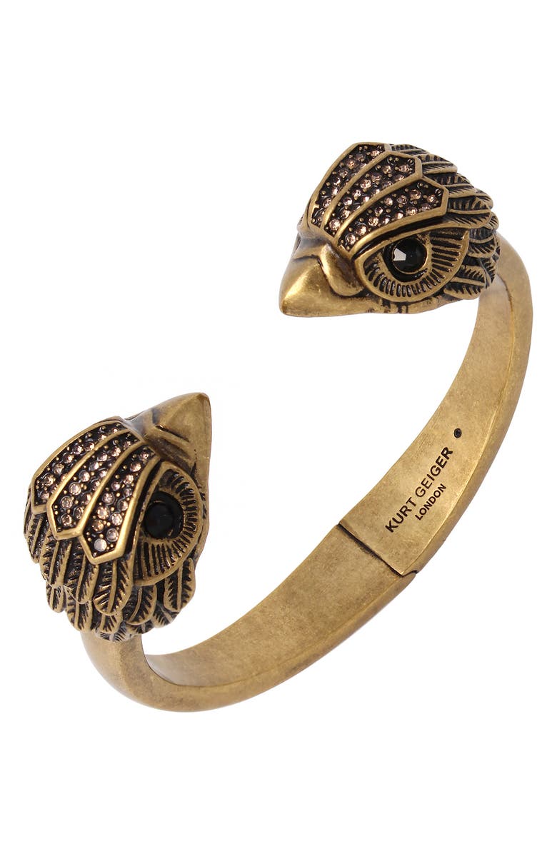 Kurt Geiger London Large Eagle Hinge Bangle, Alternate, color, Crystal Dorado