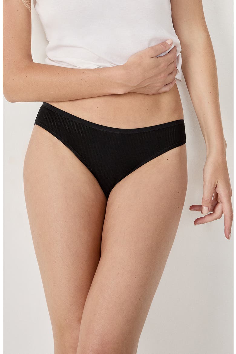 John 3-Pack Ribbed Bikini Briefs, Alternate, color, BLACK