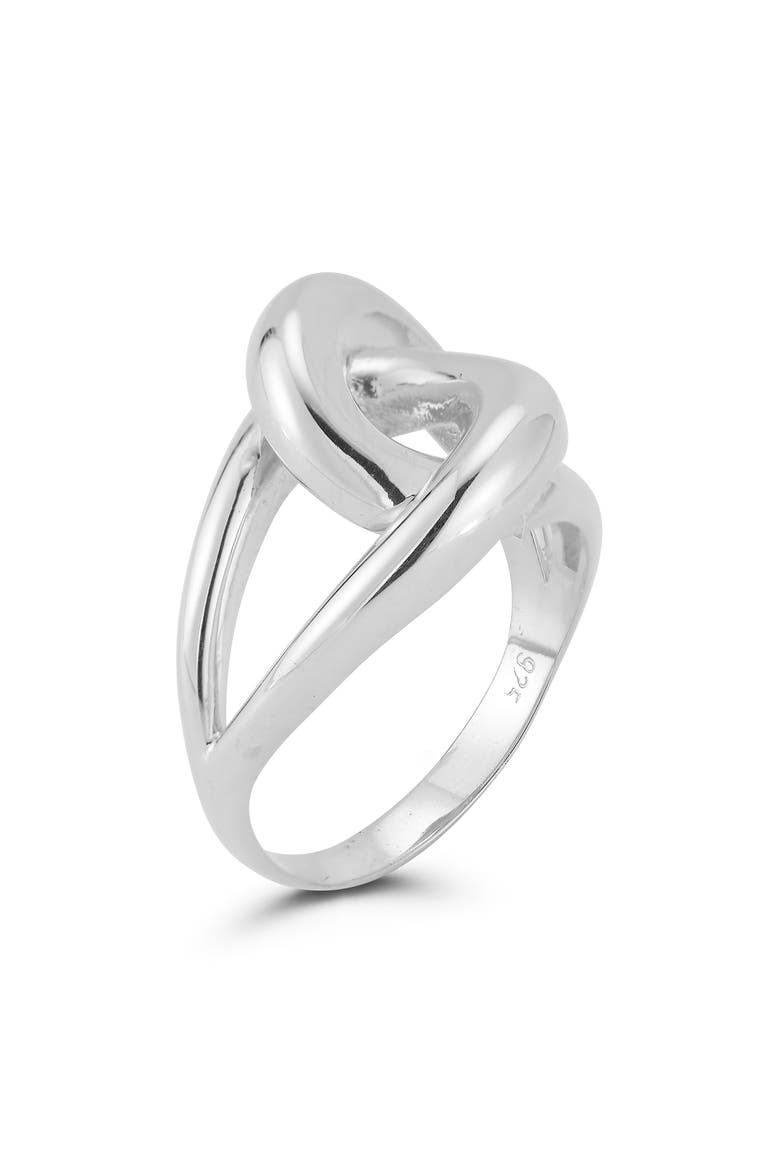 Bold Knot Ring, Alternate, color, SILVER