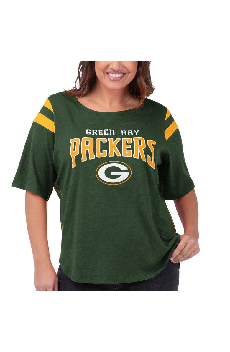 G-III 4HER BY CARL BANKS Women's G-III 4Her by Carl Banks Green Green Bay Packers Plus Size Linebacker T-Shirt, Main, color, Green
