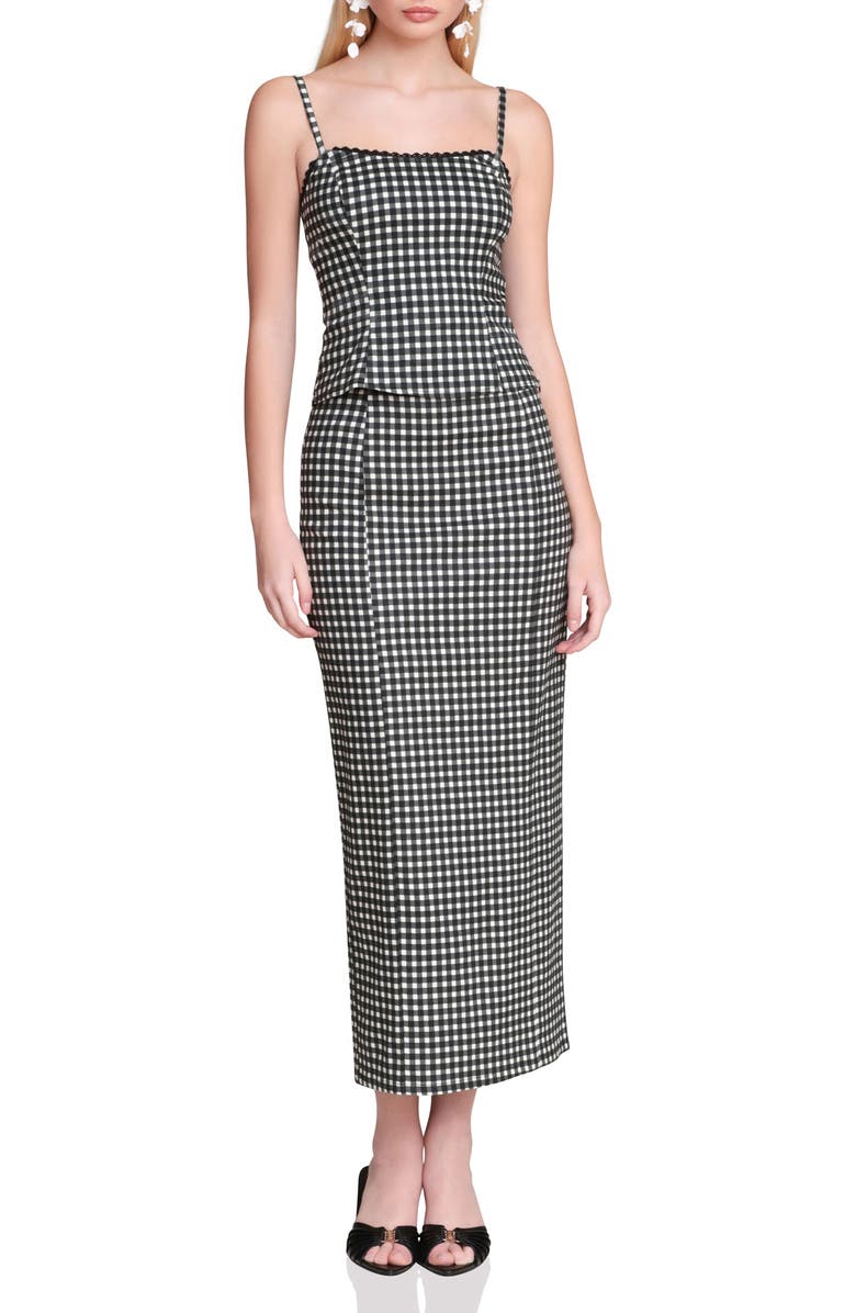 Avec Les Filles Peplum Camisole, Alternate, color, Black/ Cream Gingham