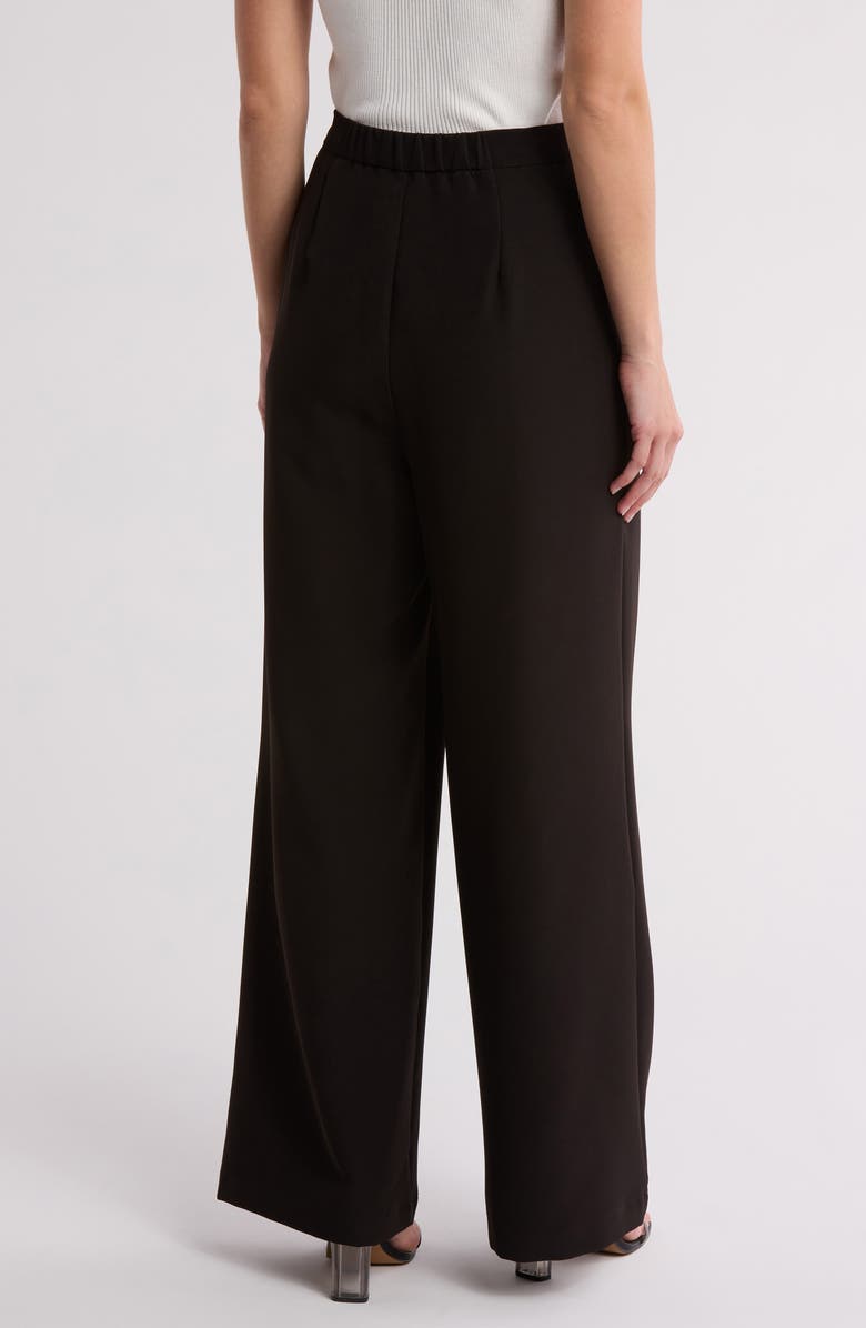 Laundry by Shelli Segal Pleat Front Wide Leg Pants, Alternate, color, Black