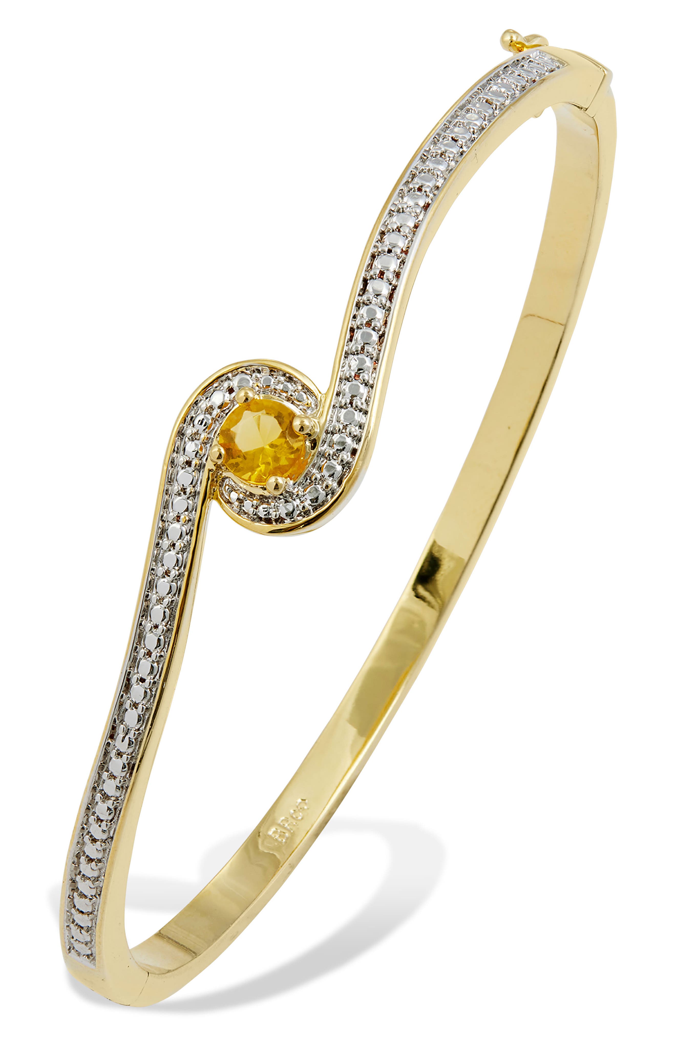 SAVVY CIE JEWELS Birthstone Two-Tone Bangle Bracelet