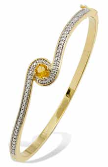 SAVVY CIE JEWELS Birthstone Two-Tone Bangle Bracelet