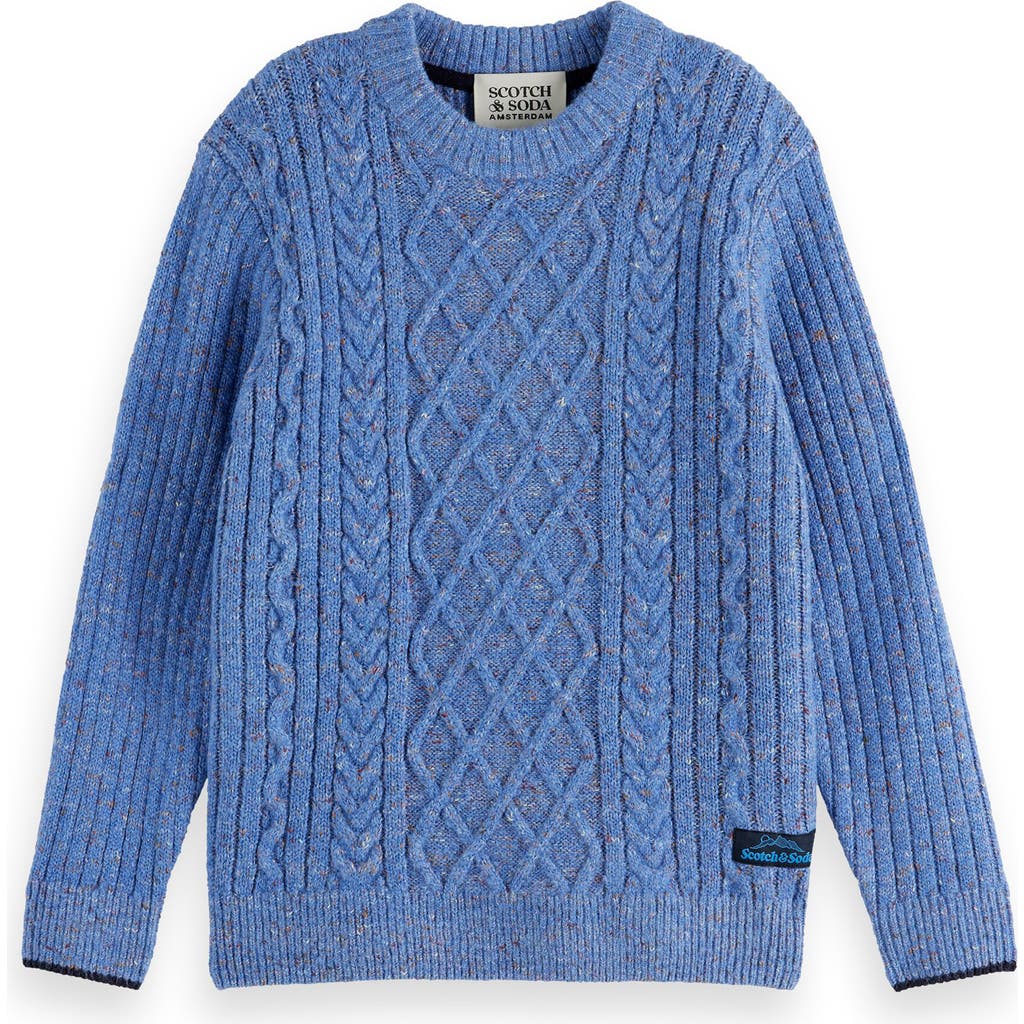 Scotch & Soda Kids' Cable Sweater In Blue
