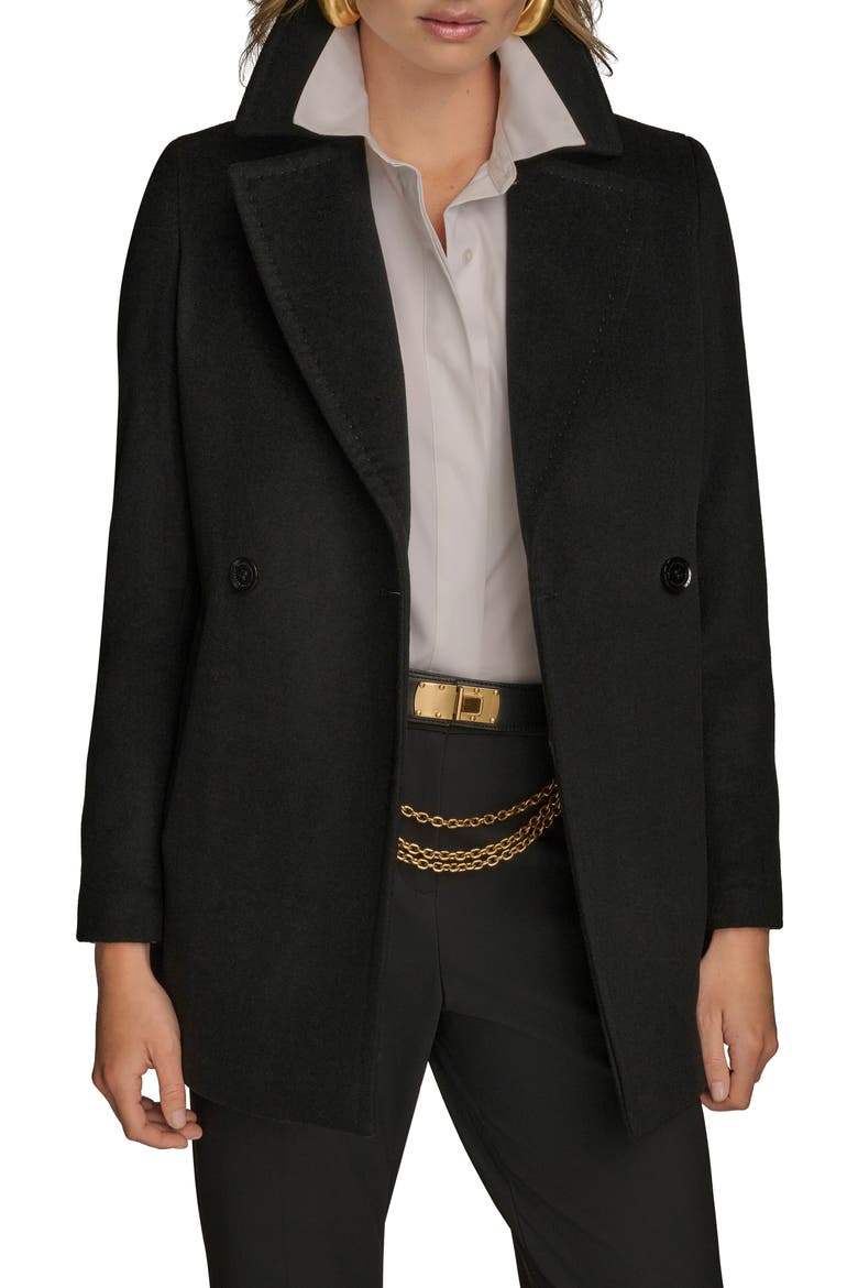 Double Breasted Blazer Coat, Main, color, BLACK