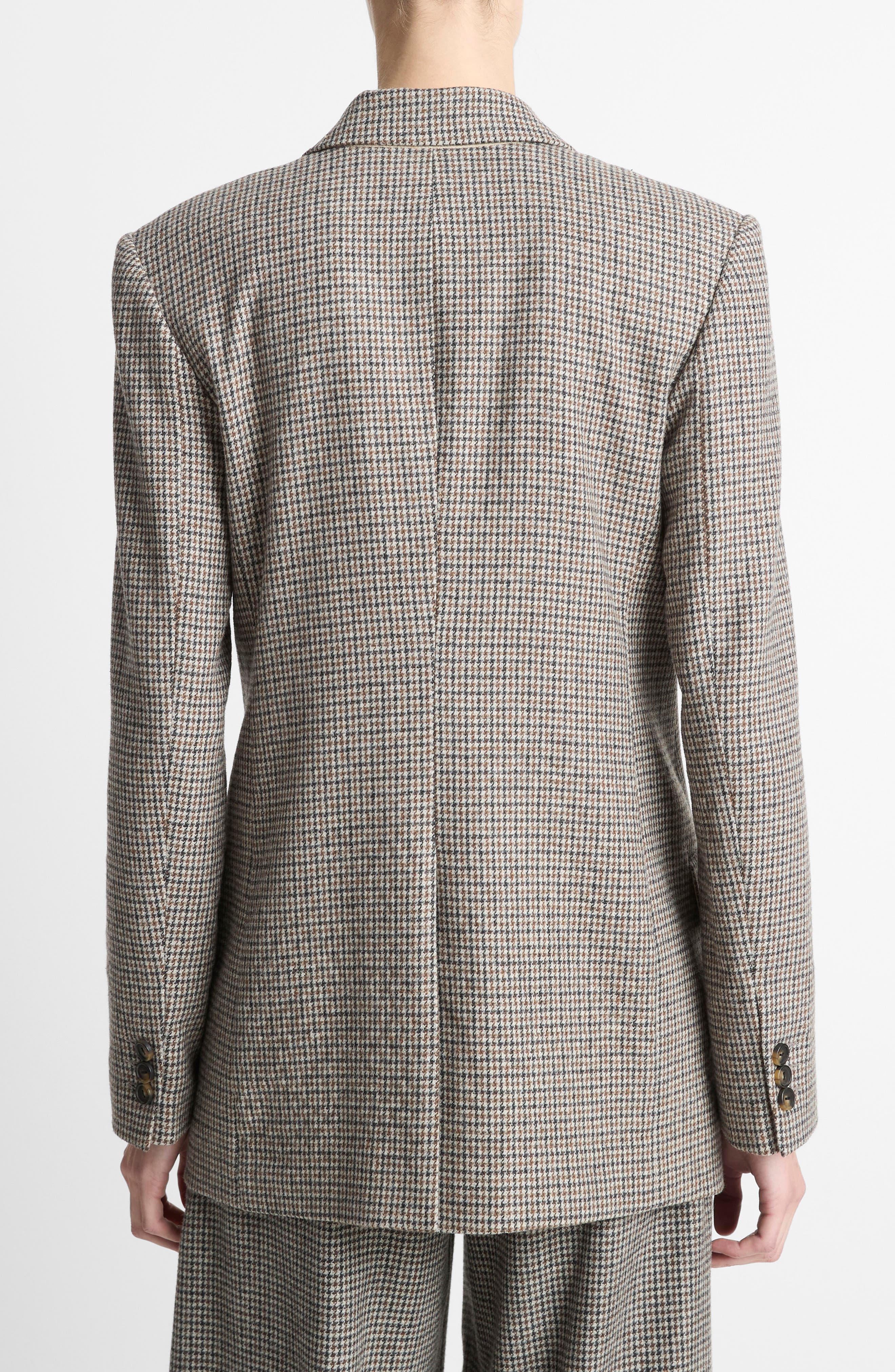 Houndstooth Double Breasted Wool Blend Blazer - image 2