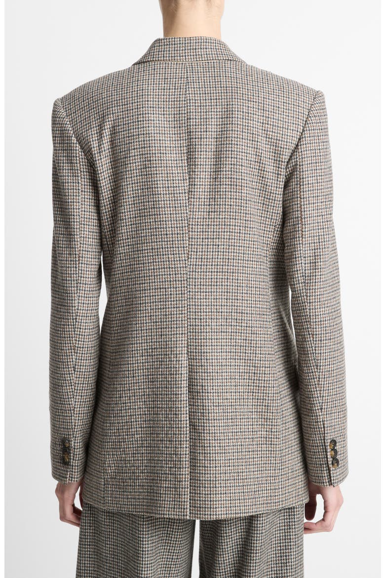 Houndstooth Double Breasted Wool Blend Blazer, Alternate, color, CACAO HOUNDSTOOTH