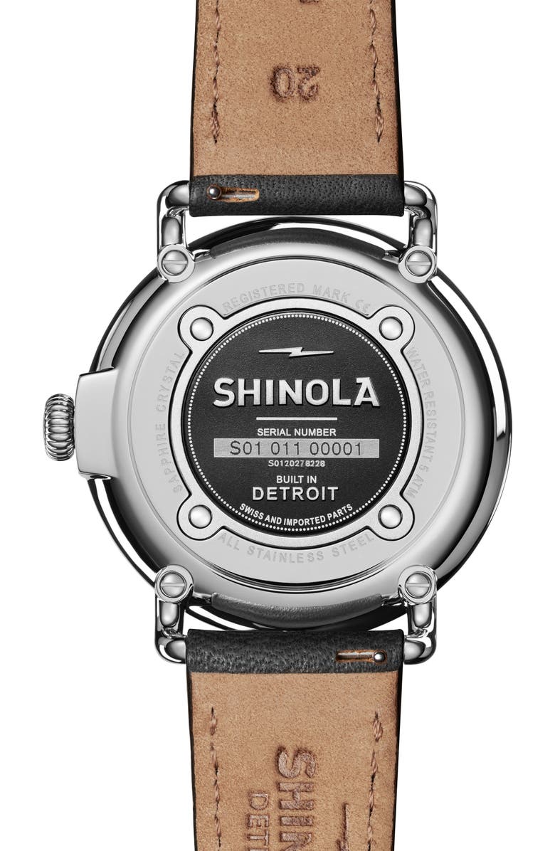 Shinola Runwell Leather Strap Watch, 41mm, Alternate, color,