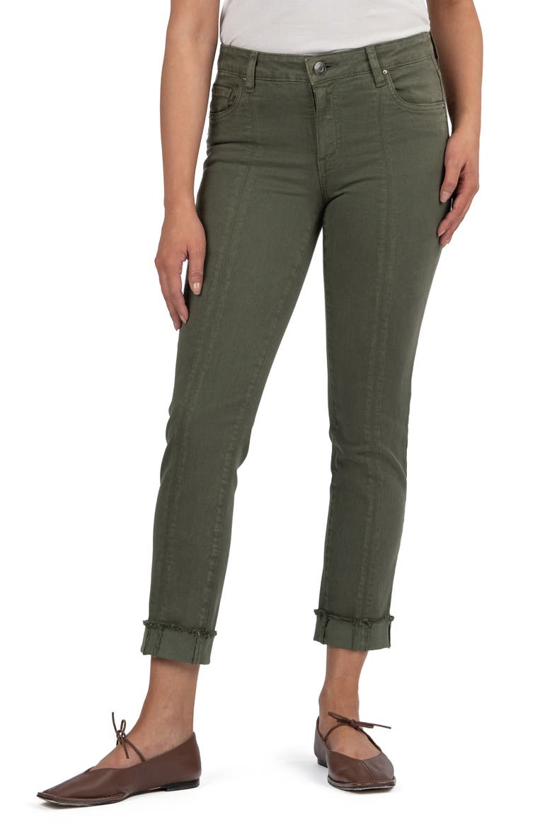 Amy Fray Hem Cuff Skinny Jeans, Main, color, TREE