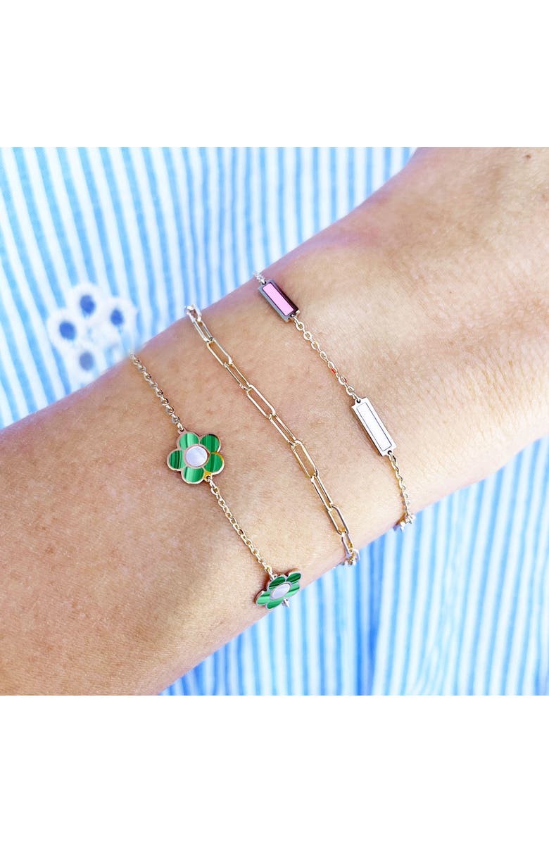 The Lovery Fine Jewelry Malachite Daisy Bracelet, Alternate, color, Malachite