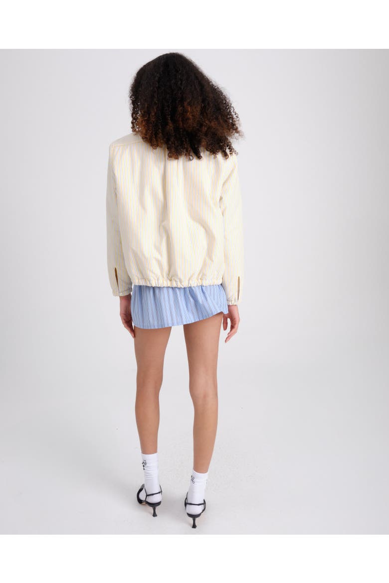 Shirt Bomber Jacket, Alternate, color, YELLOW STRIPE OXFORD