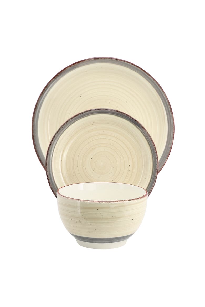 Holcomb 12 Piece Ceramic Dinnerware Set, Alternate, color, Beige