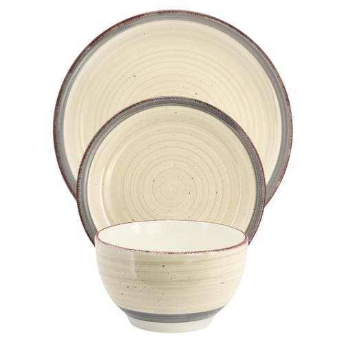 Gibson Home Holcomb 12 Piece Ceramic Dinnerware Set In Brown