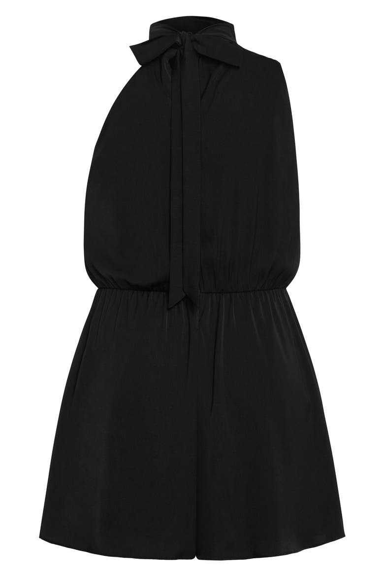 Kiana Sleeveless Playsuit, Alternate, color, BLACK
