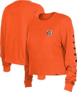 New Era Women's New Era  Orange Cincinnati Bengals Thermal Crop Long Sleeve T-Shirt